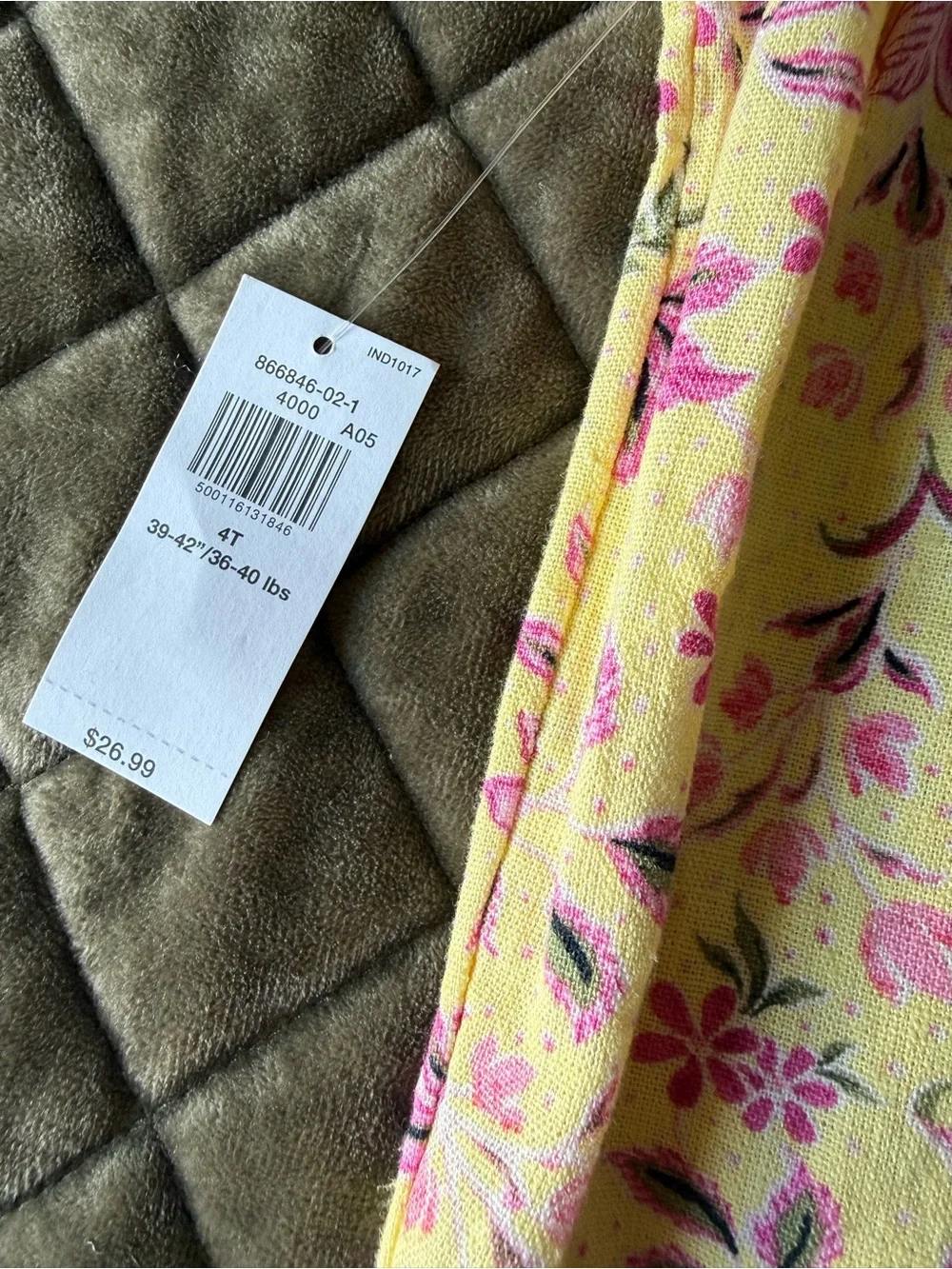 Yellow Floral Knit Skirt with Pink Blooms